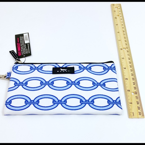 Scout Bags Kate Wristlet Blue Mary Chain Link 8” x 4” - Picture 3 of 9